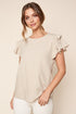 Kimberly Linen Ruffle Short Sleeve Top